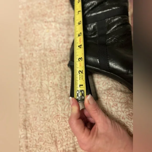 Vintage Miu Miu Black Heeled Leather Boots - Picture 6 of 10